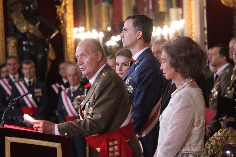 El rey durante su intervención en la Pascua Militar de 2014.
