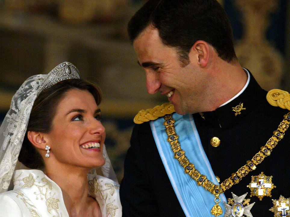 Los príncipes de Asturias, el día de su boda.