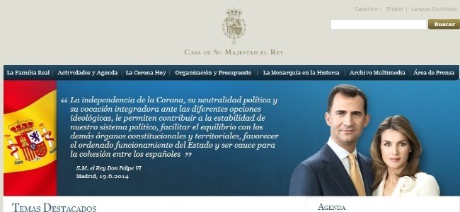 Imagen de la página web de Casa Real.