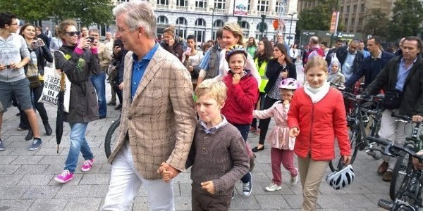 La familia real belga en el “Día sin coches”.