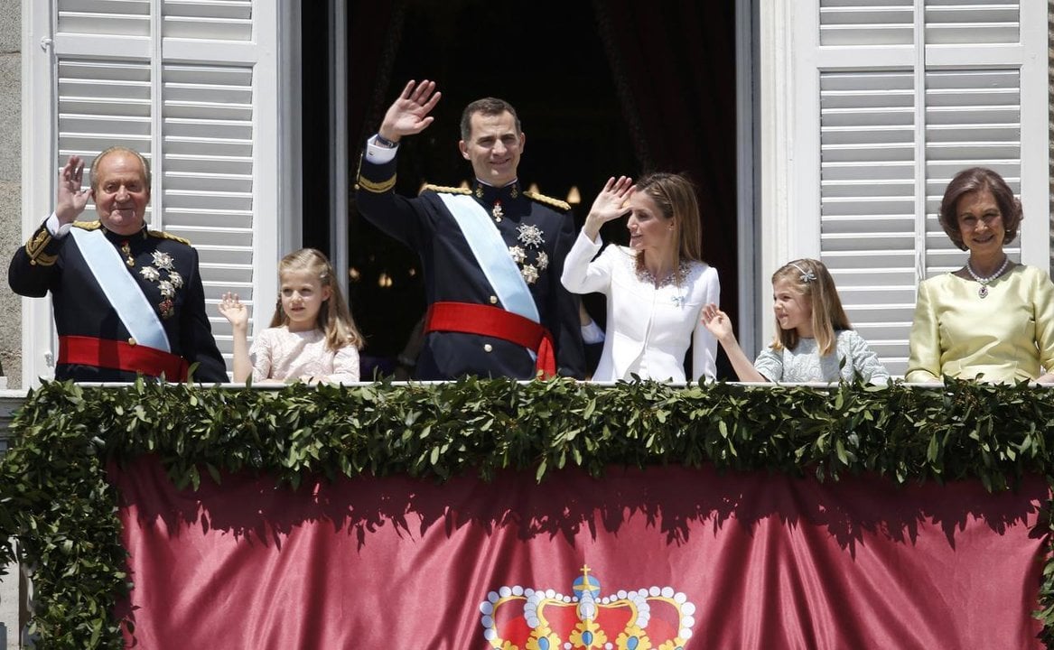 La familia real, el día de la proclamación de Felipe VI. 