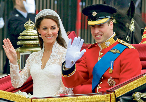 Los duques de Cambridge, el día de su boda. 