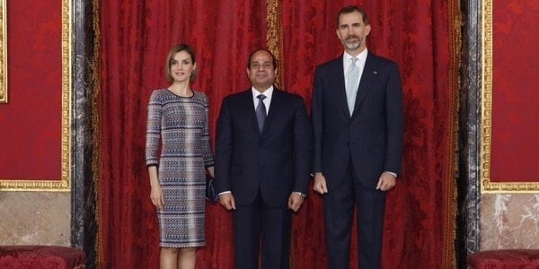 Los reyes y el presidente de Egipto, Abdel Fattah Al-Sisi.