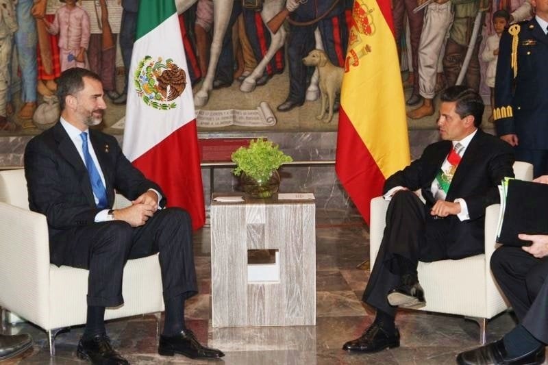 El rey Felipe y el presidente de México, Enrique Peña Nieto.