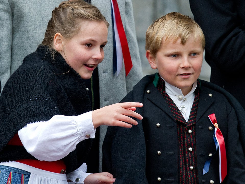 Los príncipes Ingrid y Sverre Magnus de Noruega.