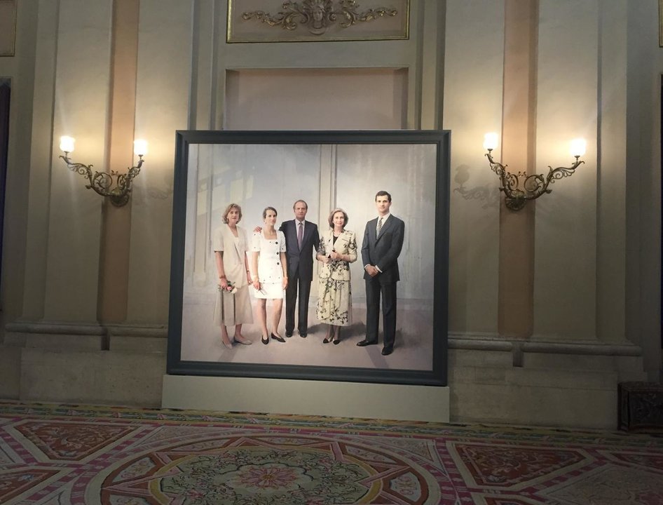 ‘La familia de Juan Carlos I’, en el Salón de Alabarderos del Palacio Real.