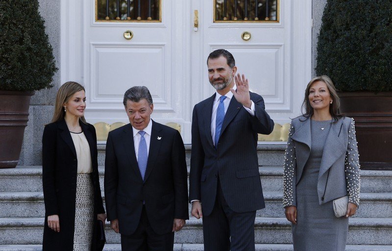 Juan Manuel Santos y el rey Felipe, en el viaje de Estado que hizo a España en marzo.