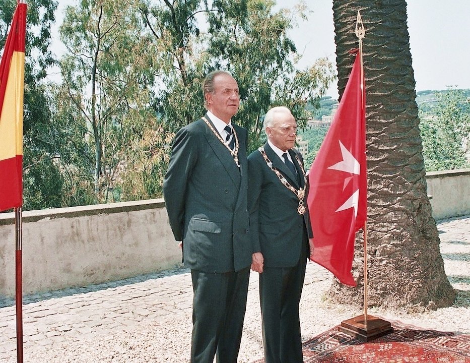 Juan Carlos I y el anterior gran maestre de la Orden de Malta, en Roma en 1999.
