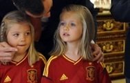 Leonor, en una recepción a la Selección Española.