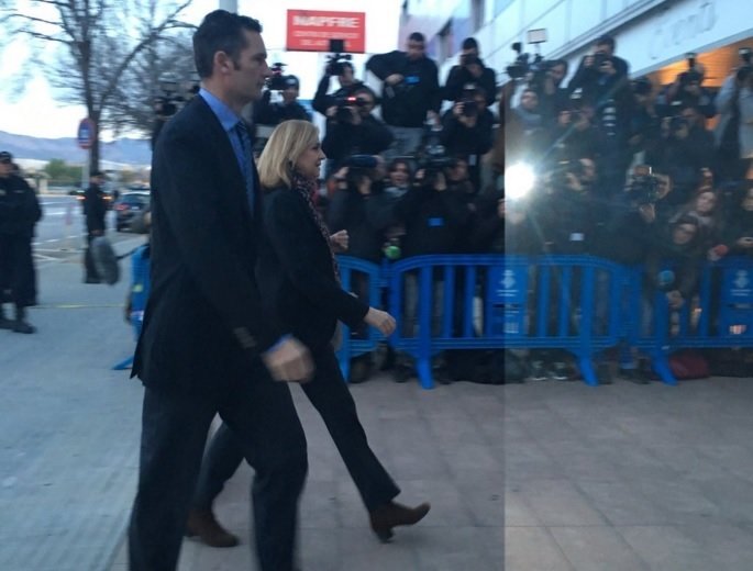 Iñaki Urdangarín y Cristina de Borbón llegan al juicio.