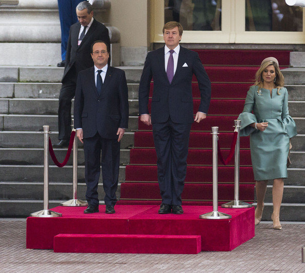 François Hollande, en su visita a Holanda con los reyes Guillermo y Máxima.