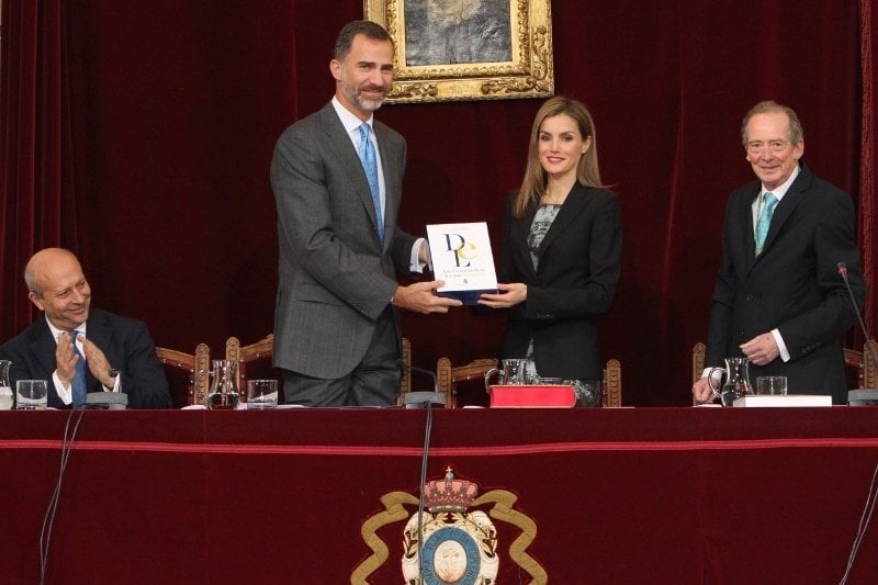 Los reyes Felipe y Letizia, en un acto en la Real Academia Española.