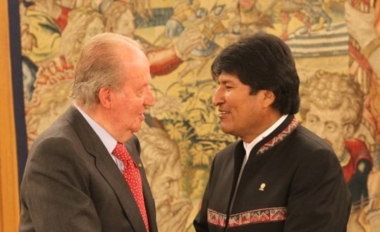Evo Morales y Juan Carlos I.
