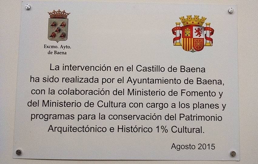 Placa del castillo de Baena (Córdoba).