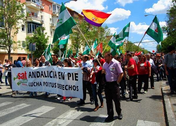 Manifestación del Sindicato Andaluz de Trabajadores (SAT).