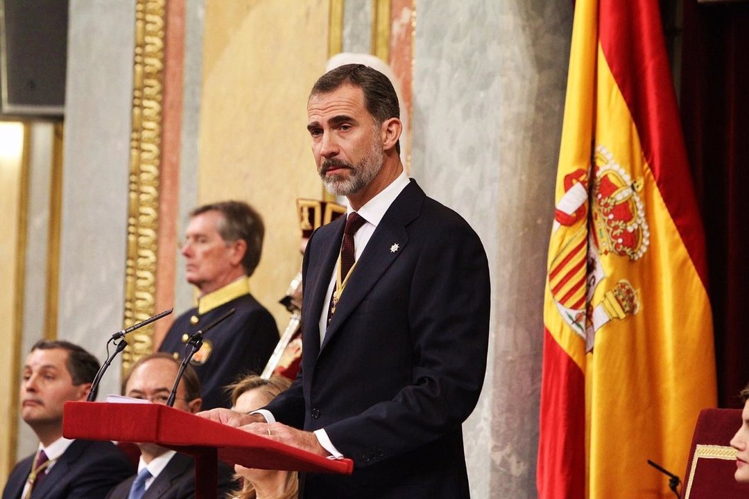 Felipe VI, en la apertura solemne de las Cortes de 2016.