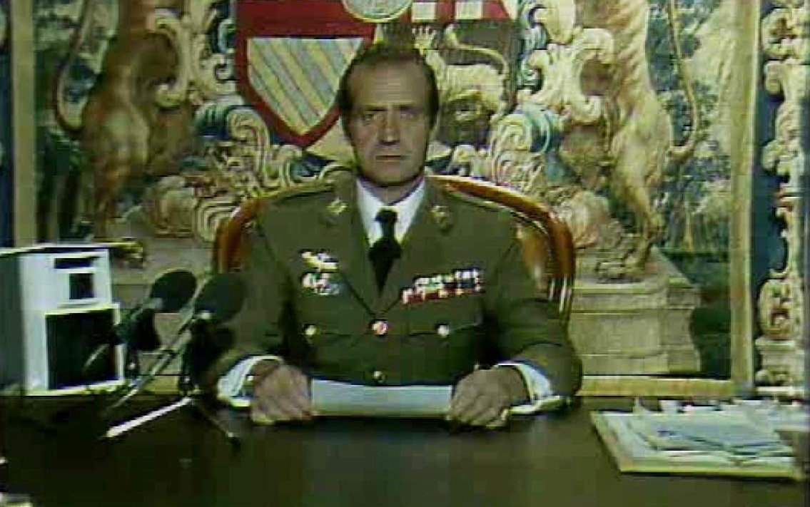 Juan Carlos I, en el mensaje del 23-F.