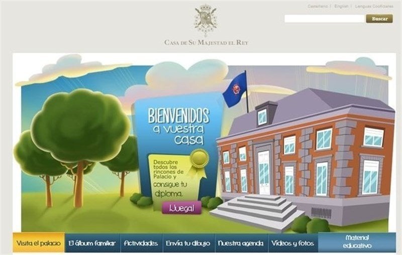 La antigua web infantil de Casa Real