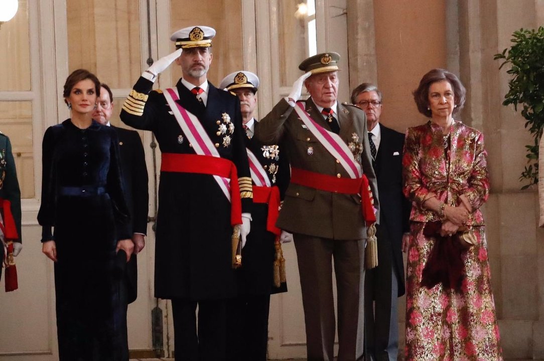 Los reyes durante la Pascua Militar en el Palacio Real