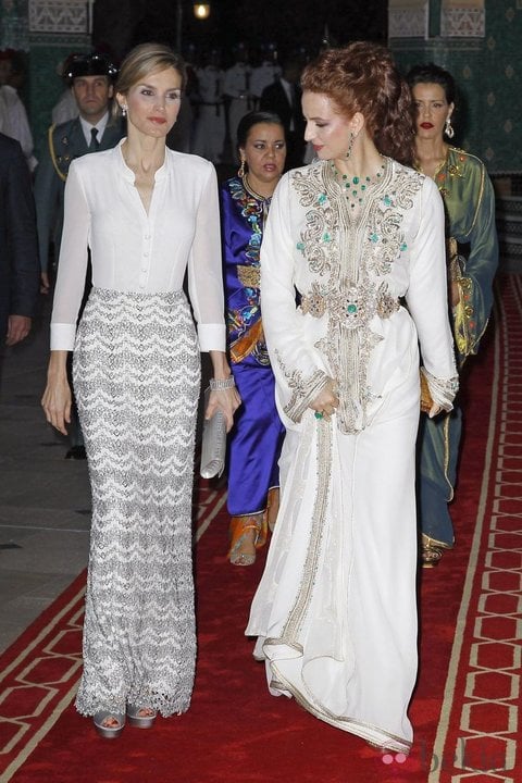 Letizia y la princesa Salma en Rabat