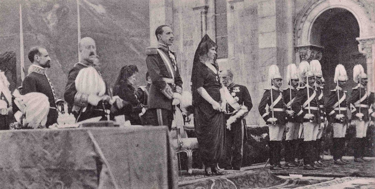 Alfonso XII, en 1918 en Covadonga (Foto: Museo de Covadonga).
