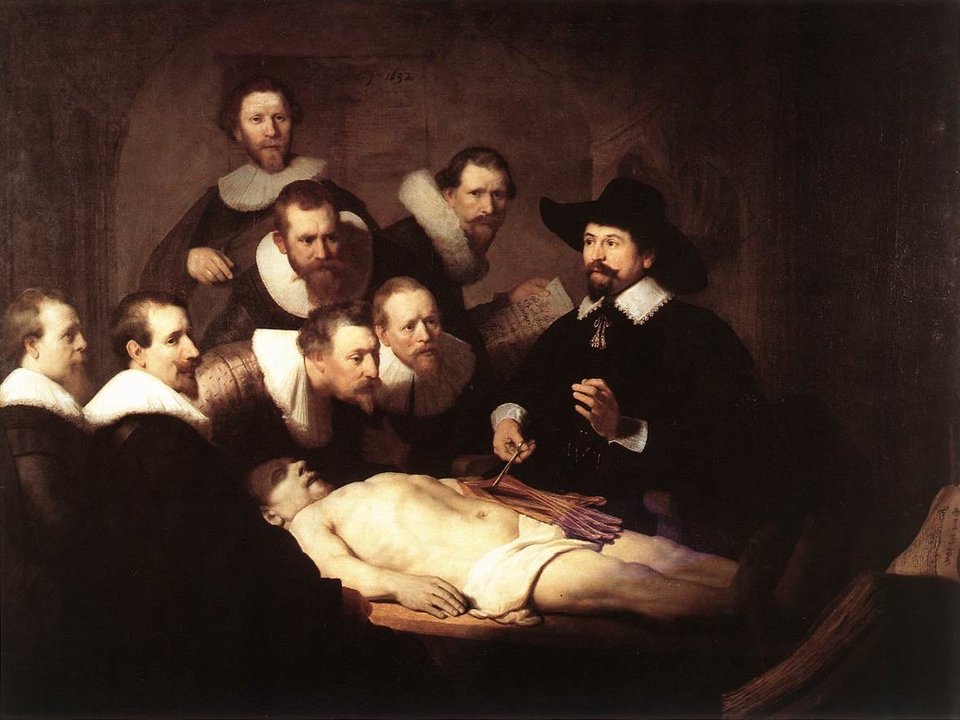 La &#34;Lección de anatomía del Dr. Nicolaes Tulp&#34;, de Rembrandt