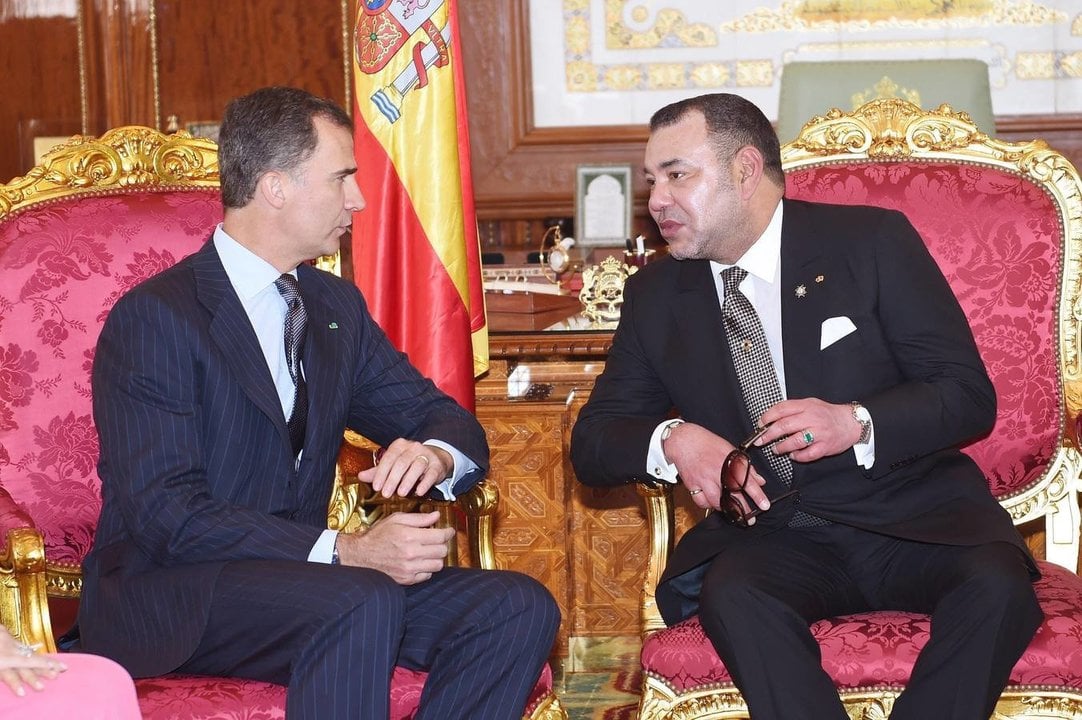 Felipe VI y Mohammed Vi, durante la visita de los reyes de España a Marruecos que tuvo lugar en 2014.