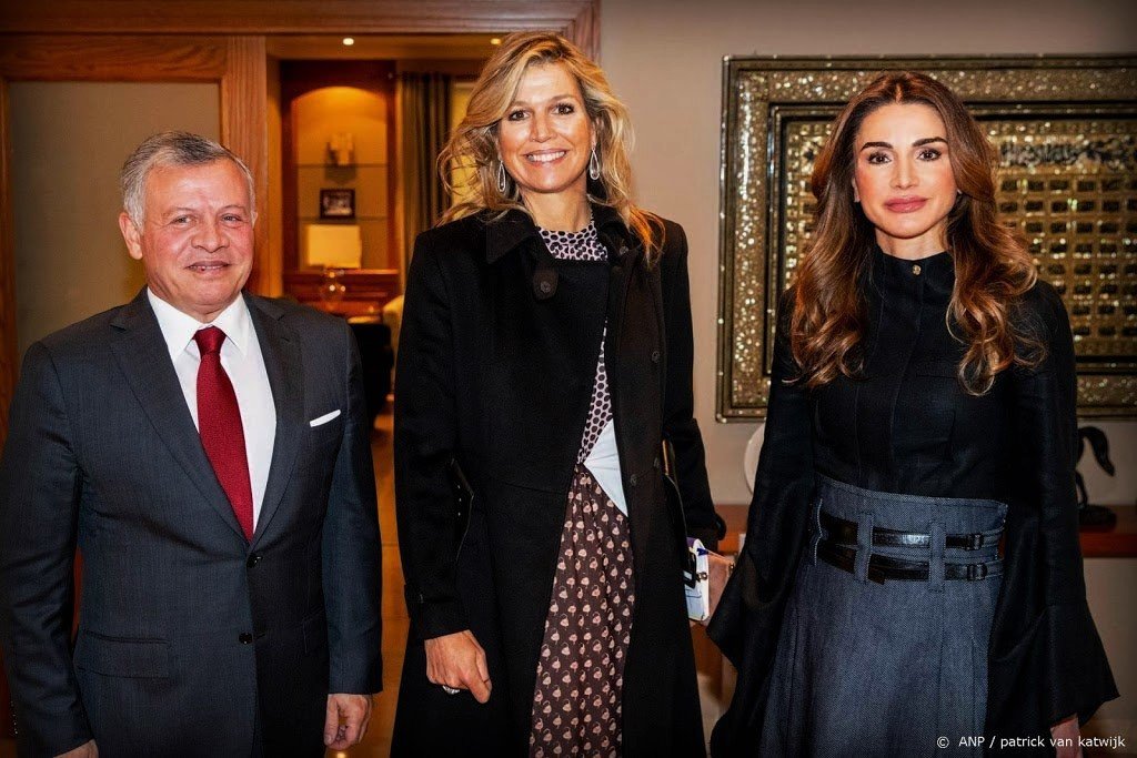 La reina Máxima con los reyes de Jordania, Abdullah y Rania