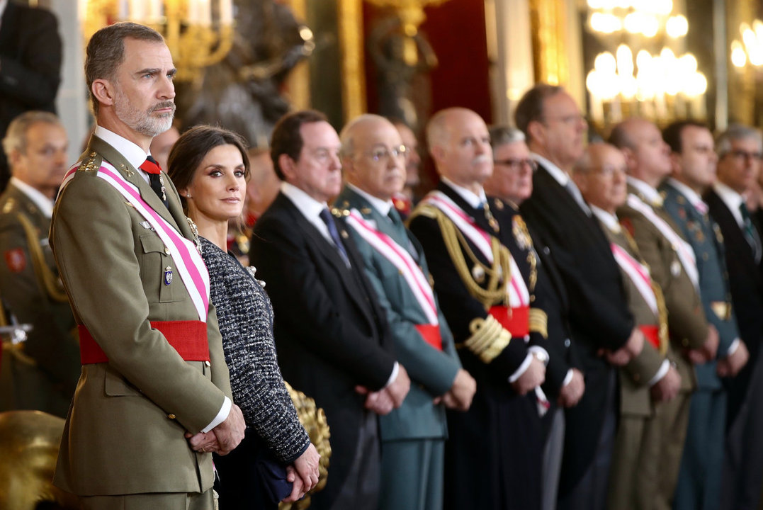 Los Reyes en el Salón del Trono durante la Pascua Militar 2019