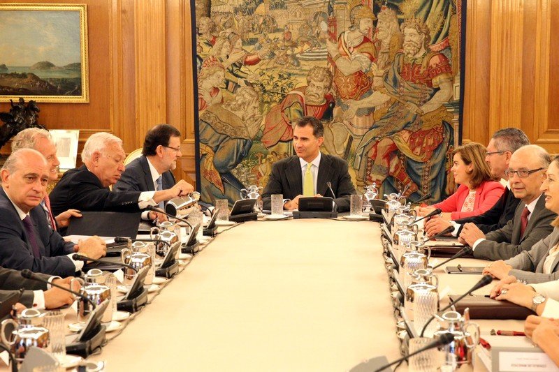 La reunión del Consejo de Ministros, presidida por Felipe VI en 2014