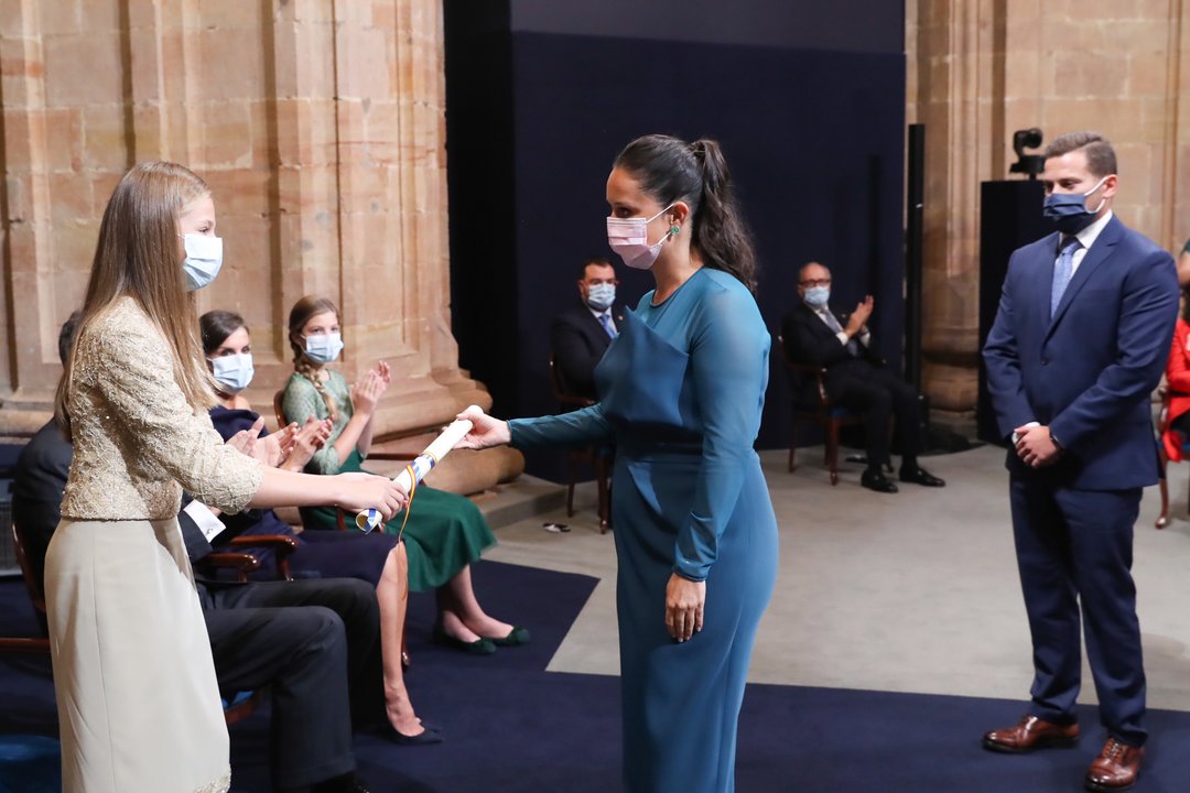 Leonor durante la ceremonia de entrega de los Premios Princesa de Asturias 2020