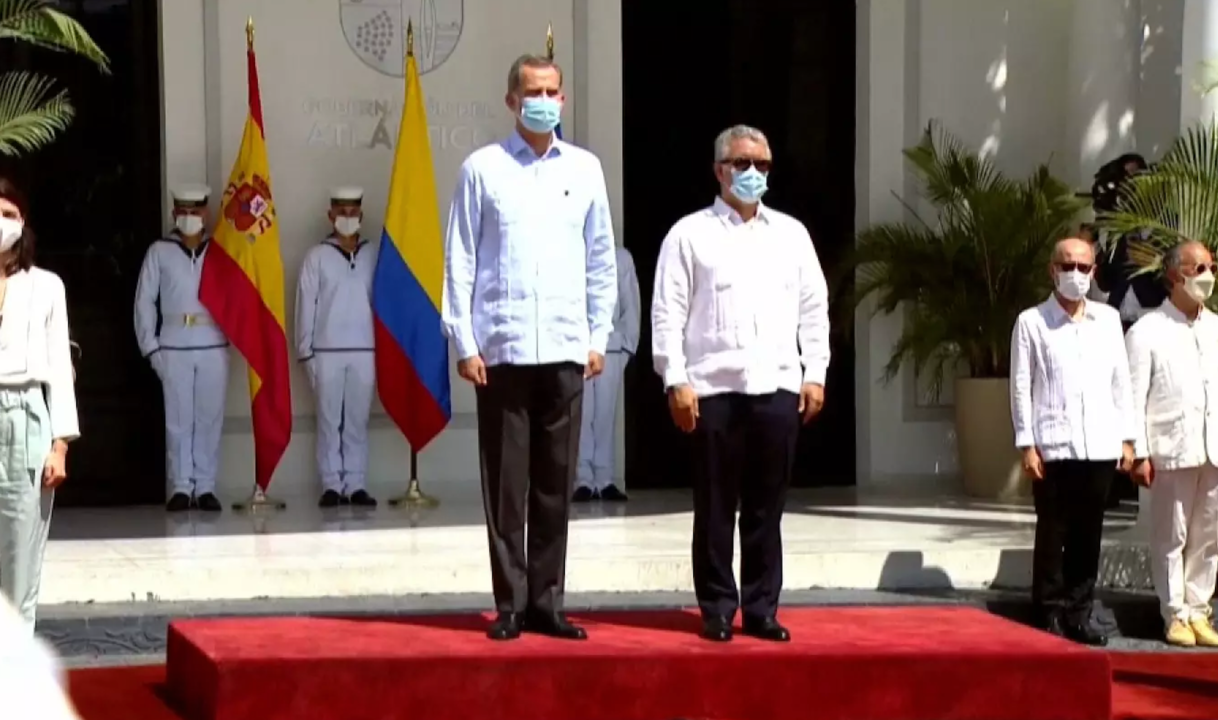 Felipe VI en su visita a Barranquilla  en noviembre de 2021.