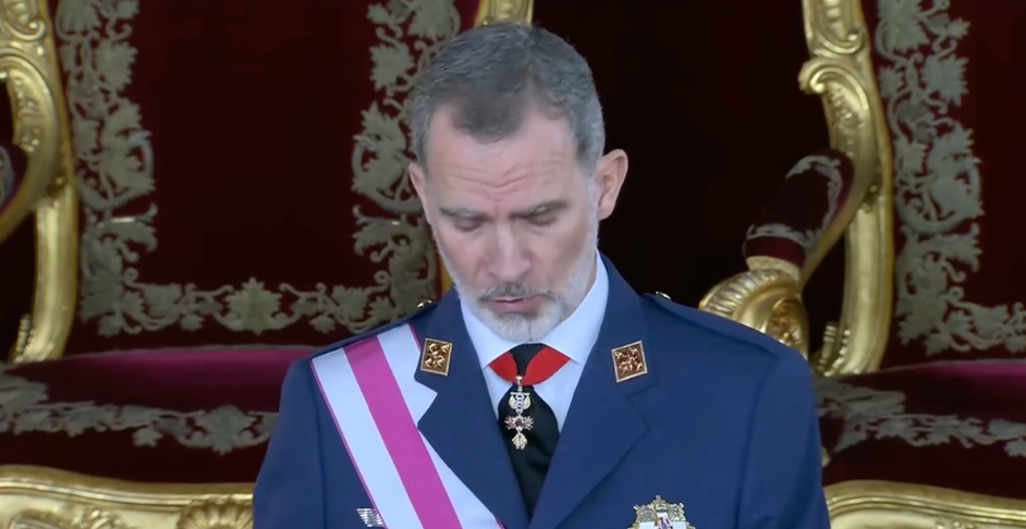 Felipe VI dando el discurso en la Pascua Militar de 2023.