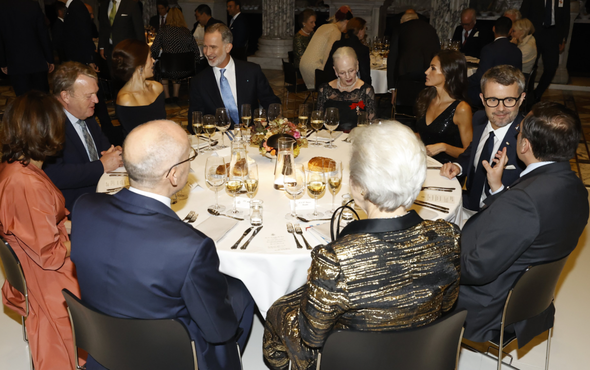Cena en honor de la Reina de Dinamarca en la Glyptoteca.