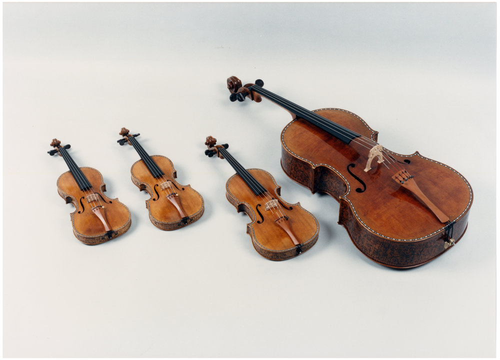 Cuarteto decorado de Stradivarius.