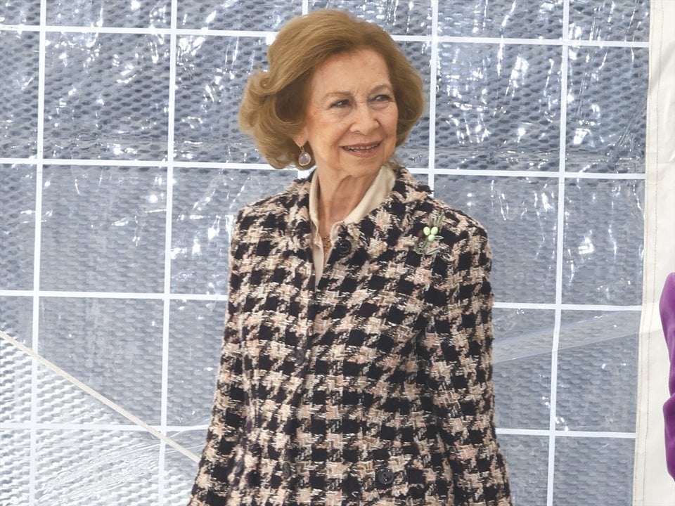 La Reina Sofía a su llegada a la inauguración del nuevo centro de diálisis “Los Llanos III” de la Fundación Renal Íñigo Álvarez de Toledo
