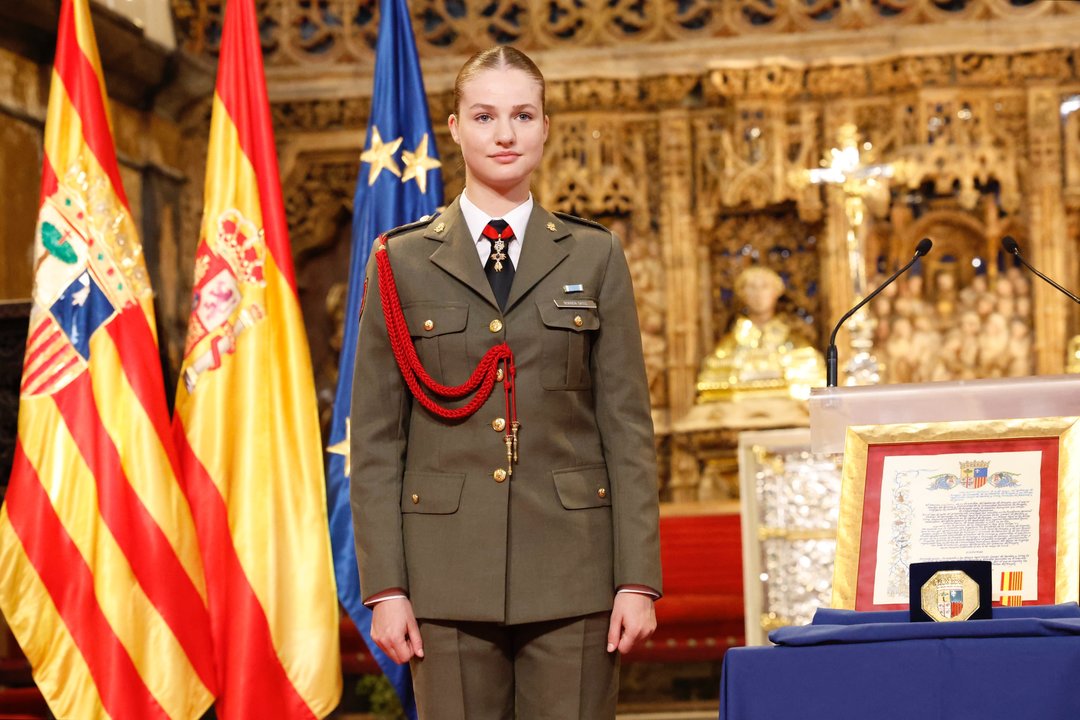 En la Seo del Salvador, la Princesa de Asturias recibe la medalla de Aragón. Casa del Rey.