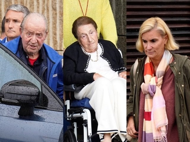 Juan Carlos I en el Club Náutico de Sanxenxo de comida familia con su hermana, la infanta Margarita y sus sobrinos.