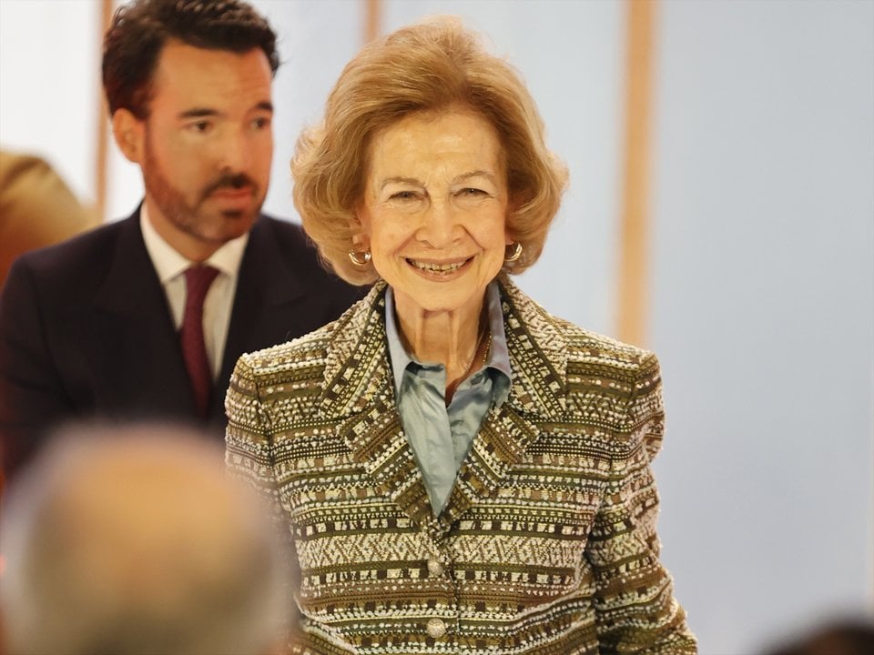 La reina Sofía a su llegada a la entrega de los Premios Sociales de la Fundación Mapfre 2024. Europa Press.