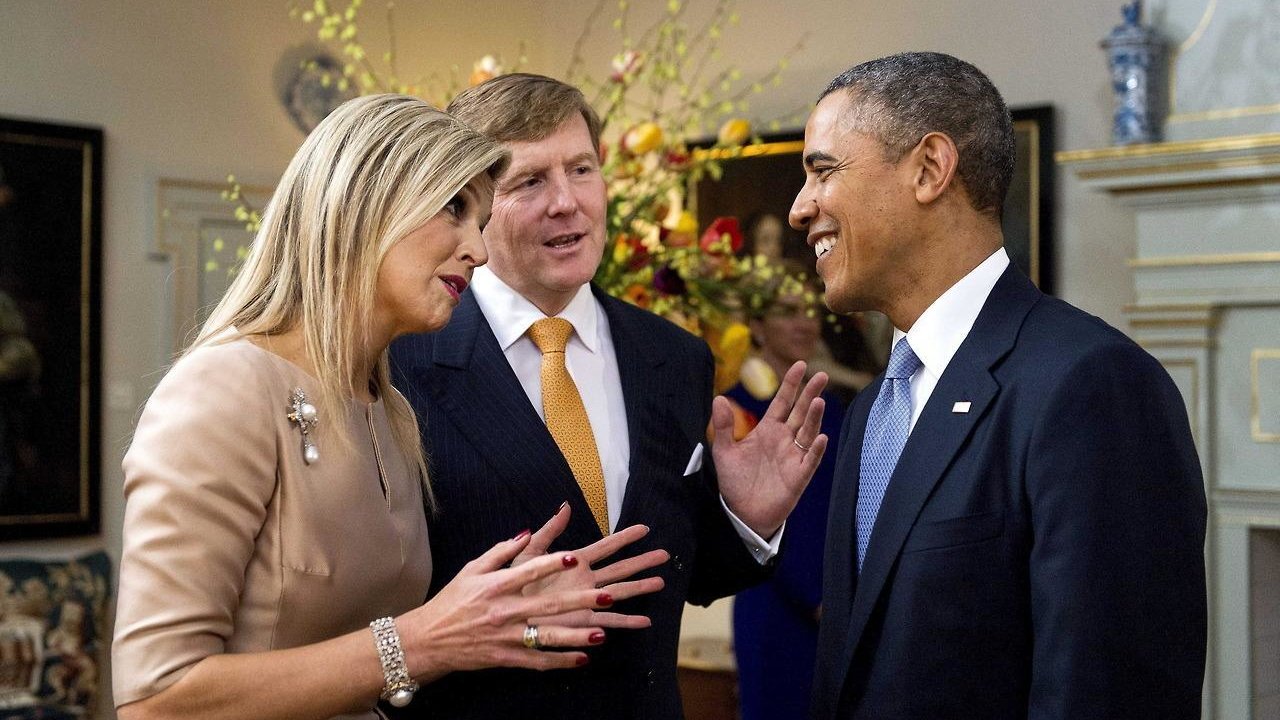 Los reyes de Holanda y Barack Obama.