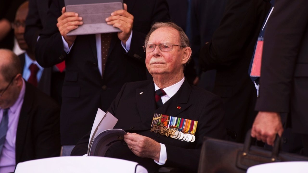 El Gran-Duque Juan de Luxemburgo, en la ceremonia de conmemoración del Desembarco de Normandía.