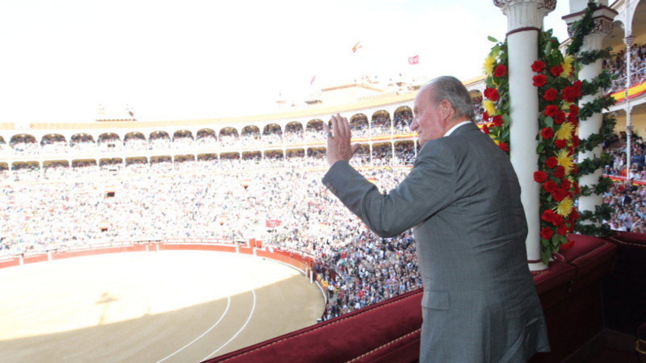 El rey Juan Carlos en la plaza de toros de Las Ventas.