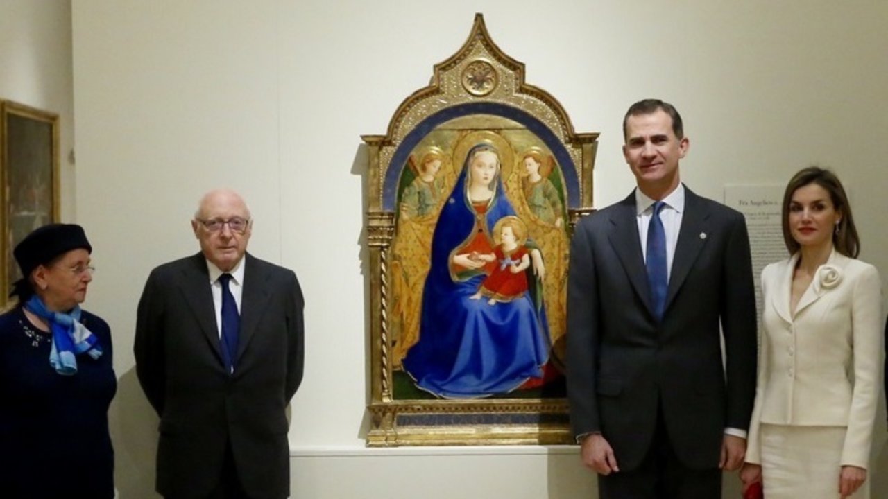 Los reyes, junto al cuadro “Virgen de la Granada”, adquirido por el Museo del Prado a la Casa de Alba