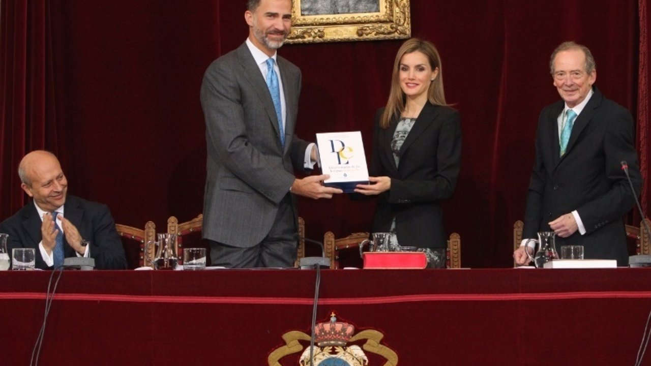 Los reyes Felipe y Letizia, en un acto en la Real Academia Española.