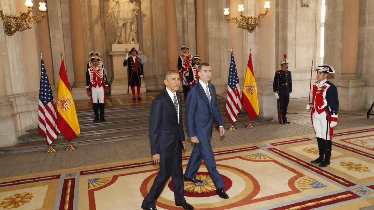 Obama y Felipe VI, en el Palacio Real.