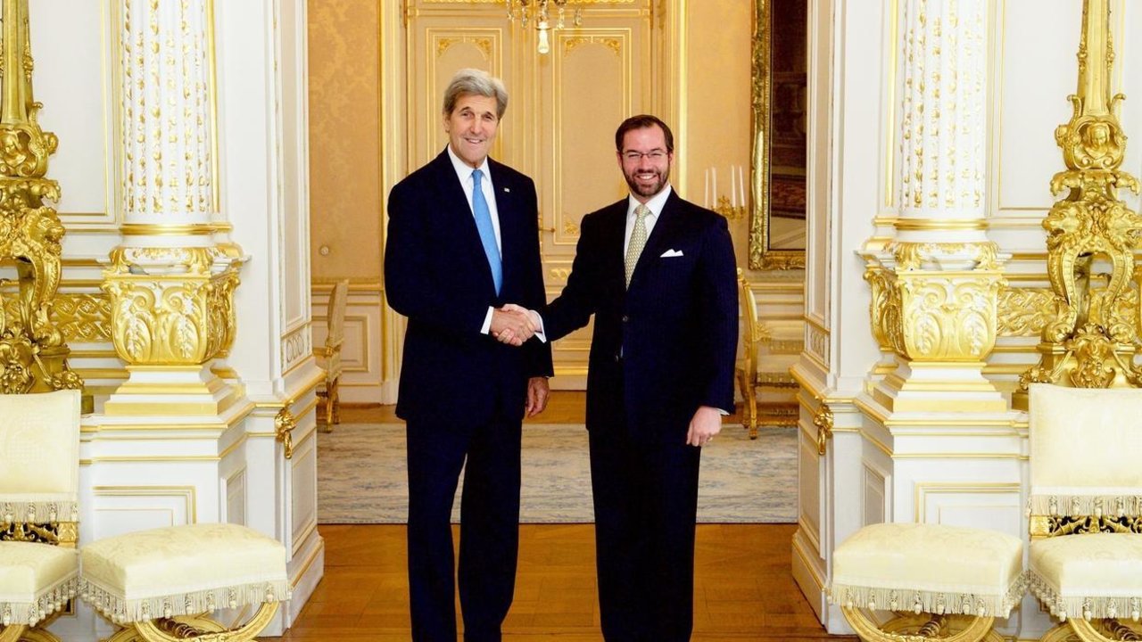 John Kerry y en gran duque heredero Guillermo de Luxemburgo.