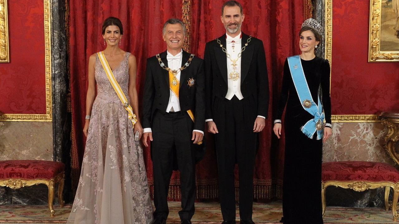 Mauricio Macri y Felipe VI, en la cena de gala en el Palacio Real de Madrid.