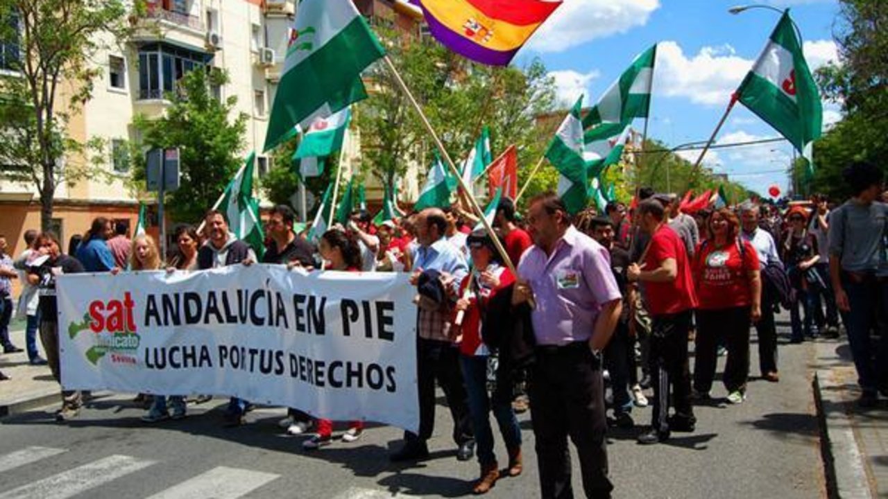 Manifestación del Sindicato Andaluz de Trabajadores (SAT).