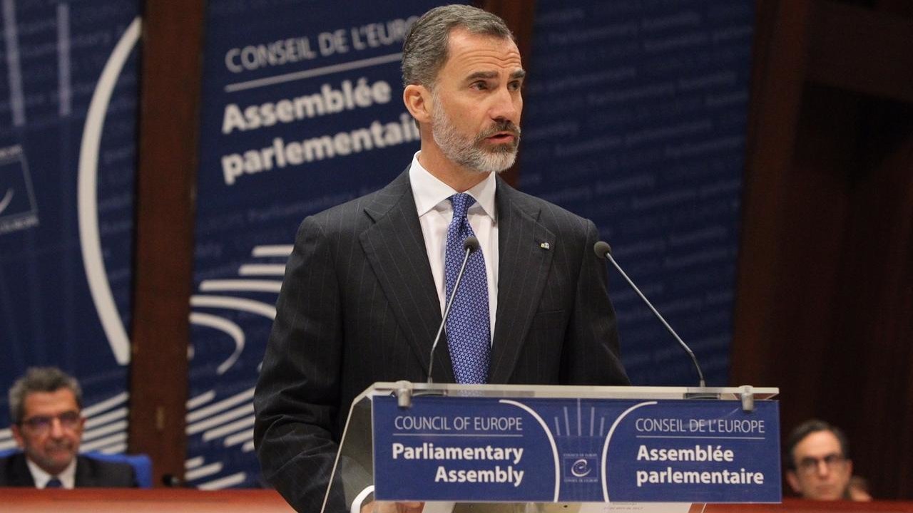 Felipe VI interviene ante la Asamblea Parlamentaria del Consejo de Europa.