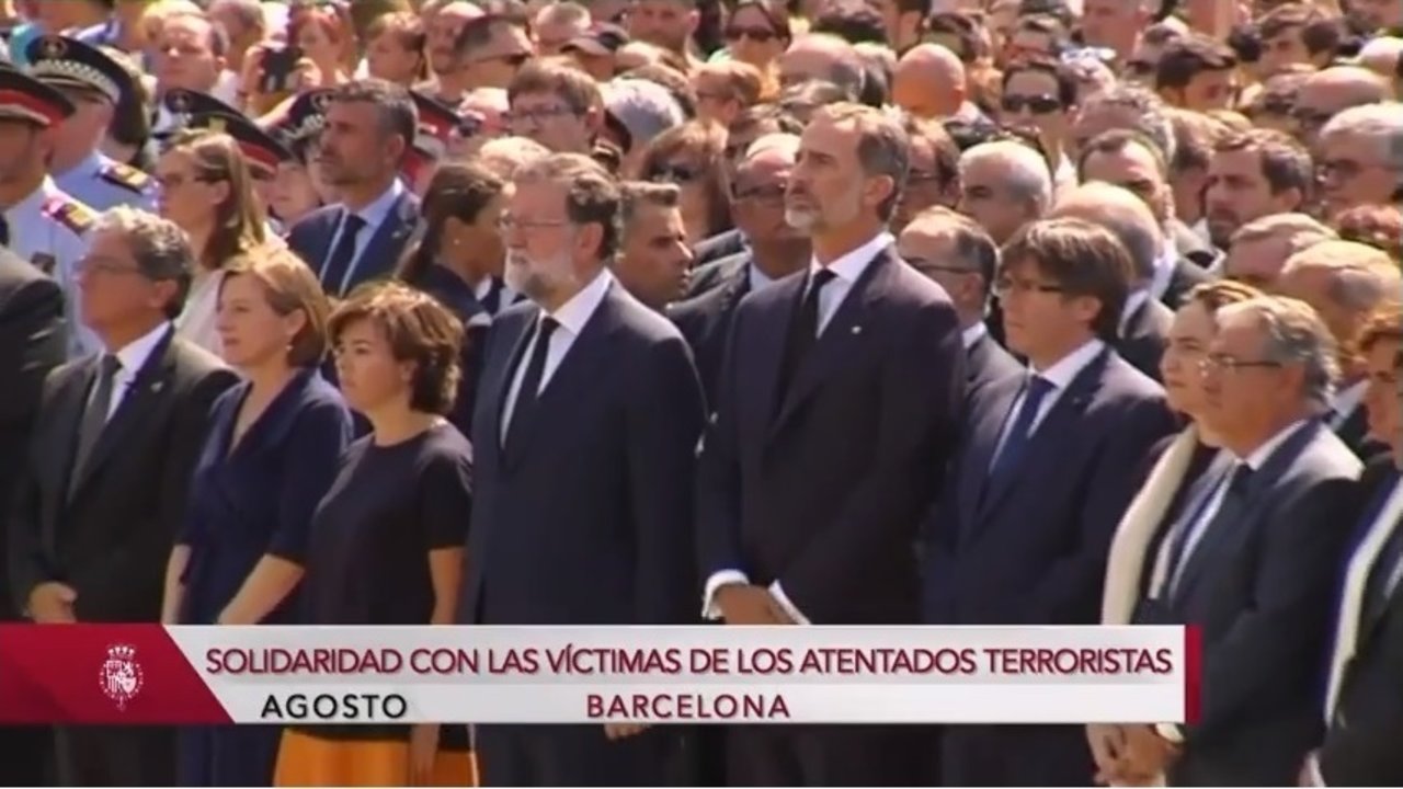 El rey en un acto solidario en Cataluña por las víctimas de Barcelona y Cambrils